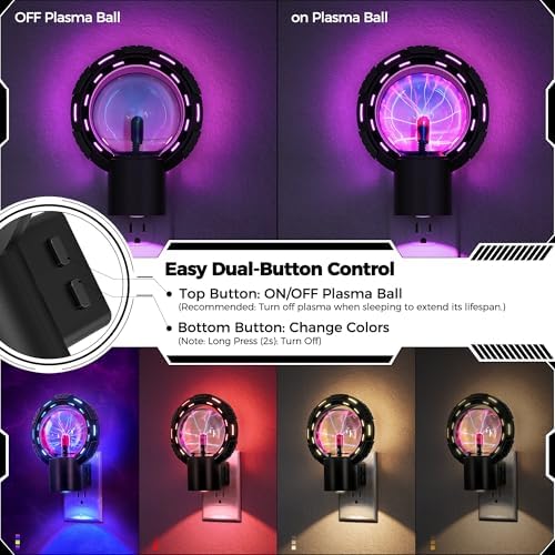 Briignite LED Night Light Plasma Ball for Kids RGB Changing Game Room Decor - Image 6