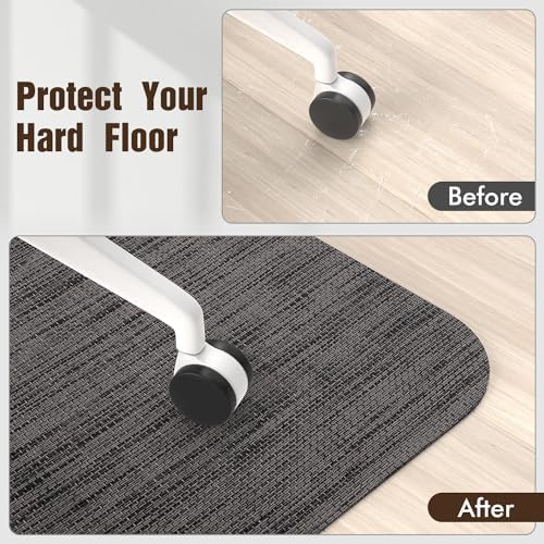 Blvornl Office Chair Mat for Hardwood Floor, Computer Chair Mat, 45"x 53" | Black, Waterproof, easy to clean, suitable for hardwood, laminate, Rattan Woven Pattern, Durable Solid PVC Material - Image 6