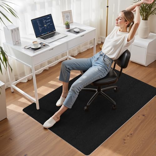 Sycoodeal Office Chair Mat for Hardwood Floor,Slip Resistant Floor Mat for Office,Heavy Duty Floor Protector Computer Gaming Chair for Rolling Chairs,Black(36"x48") - Image 6