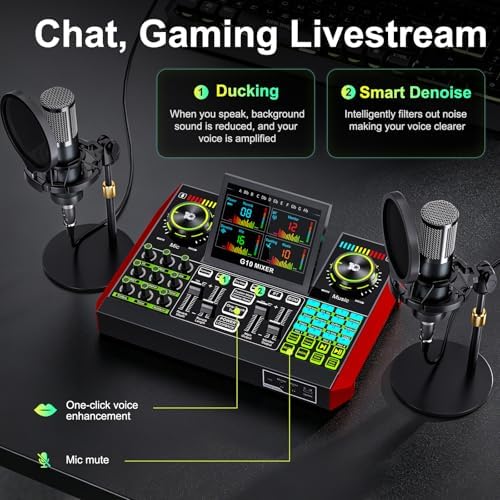 TENLAMP G10 Creator Audio Mixer Bundle with Dual Microphones - Image 5