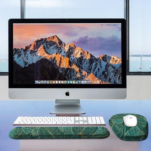 Mouse Pad with Wrist Rest, Comfortable Memory Foam Wrist Rest for Computer Keyboard, Ergonomic Mouse Pad Set for Easy Typing & Pain Relief for Office & Home, Green - Image 6