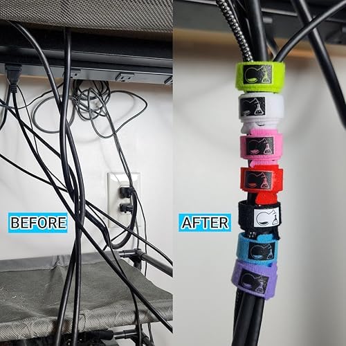 CableLock Cable Ties - 50 Pack - 8 Inch Reusable Cord Organizers - Clean Cable Management for Gaming and Home Office (Pink) - Image 3