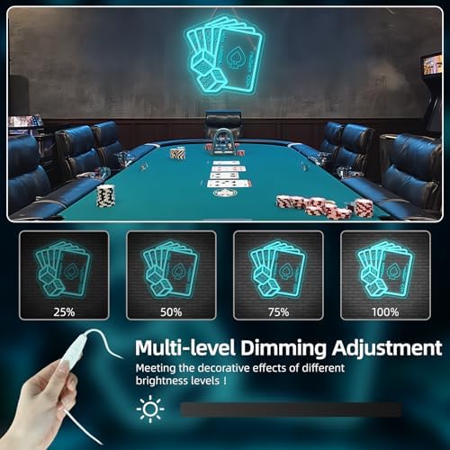 Blue Poker Neon Sign Dice Neon Sign Bar Casino Party Decoration - Image 6