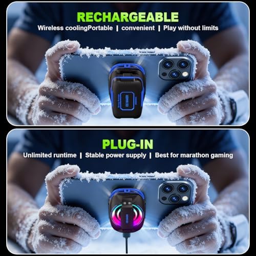 Cell Phone Cooler for Gaming, Magnetic Portable Radiator with RGB Lights, 3000mAh Rechargeable Battery, Compatible with iPhone, iPad, Android - Image 4