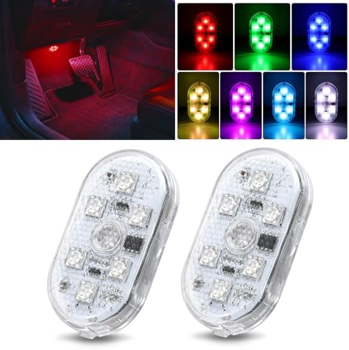 Nilight 2 PCS 7 Colors Wireless Magnetic RGB LED Interior Lights by Nilight