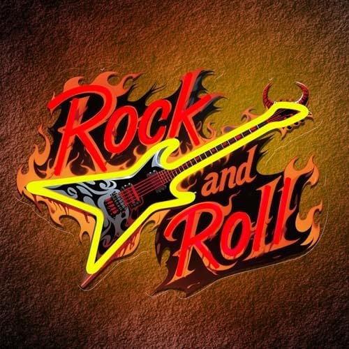 Guitar Rock Roll Neon Sign, Music Guitar LED Sign for Vocal Recital Concert - Image 2