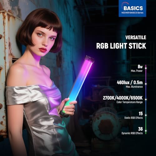 NEEWER Basics 12" Magnetic RGB Light Wand, CRI95 Dimmable 8W, SL30 - Image 2