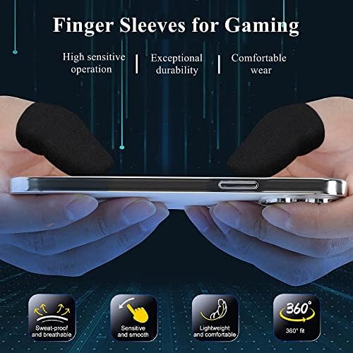 Gaming Gloves for Sweaty Hands, Ultra-Thin Breathable Touchscreen Game Gloves with Thumb Finger Sleeves for iPad Tablet/Mobile Phone - Image 6