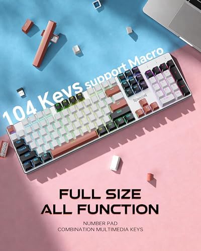 Redragon Wireless Mechanical Gaming Keyboard, Tri Mode BT/2.4G/USB-C Hot Swappable Custom Keyboard, RGB Backlit Computer Gaming Keyboards, PBT Keycaps, Programmable for PC/Tablet,K671WBR-KS - Image 6