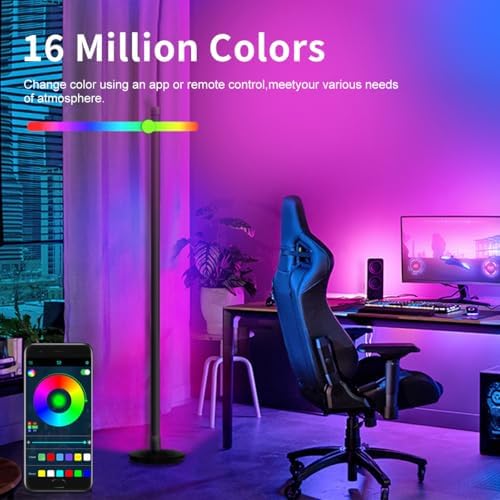 LED Floor Lamp, 63-Inch RGB Corner Light with Music Sync, Smart App Control, 16 Million Colors, Remote Control for Living Room, Bedroom, Gaming Room (2 Pack) - Image 3
