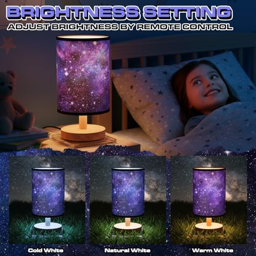 Glooglitter Space Galaxy Table Lamp Planets Gifts 3 Colors Dimmable Lights 11.02 x 5.12 Inch Planets Night Light Bedside Lamps Decoration for Bedroom Desk Birthday Gifts Home Decor - Image 3