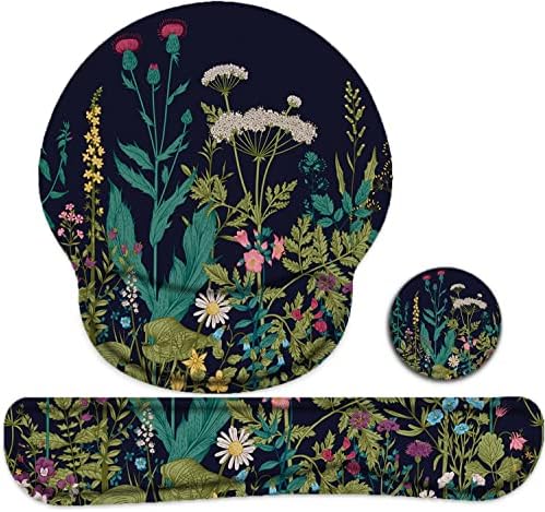Lateefah Mouse Pad with Wrist Rest, 3-in-1 Gaming Mouse Pad, Keyboard Wrist Rest, Ergonomic Memory Foam Mousepad with Wrist Support for Computer Keyboard by Lateefah