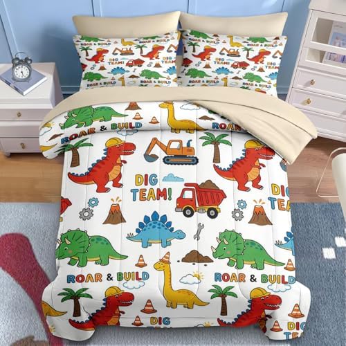 Nesker Twin Comforter Set for Boys, 5 Pieces Dinosaur Bedding for Kids - Image 3