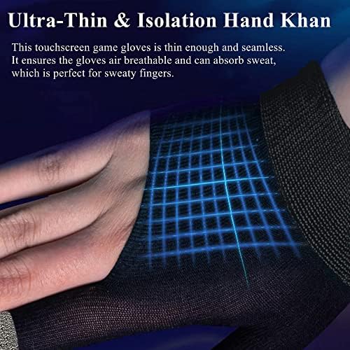 Gaming Gloves for Sweaty Hands, Ultra-Thin Breathable Touchscreen Game Gloves with Thumb Finger Sleeves for iPad Tablet/Mobile Phone - Image 5