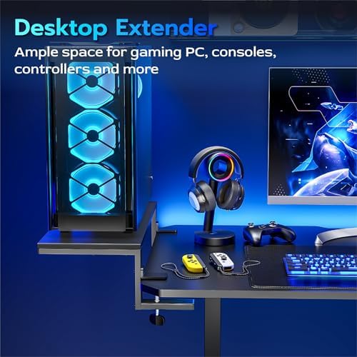 ARES WING Clamp-On 21.7" Desk Extender Shelf, Heavy Duty Desktop Organizer - Image 3
