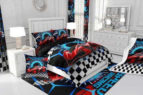 Feelyou Sports Car Queen Size Bedding Set Kids Racing Car Comforter Extreme Sports Comforter Set for Teens Cool Car Comforter Car Room Decor Car Sports Quilt Set 1 Comforter Set with 2 Pillowcase - Image 7
