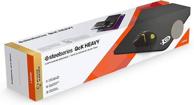 SteelSeries QcK Heavy - Large - Gaming Mouse Pad - Extra Thick Non-Sip Rubber Pad - Exslusive Microfiber Surface - Peak Tracking and Stability - Optimized For Gaming Sensors - Image 4