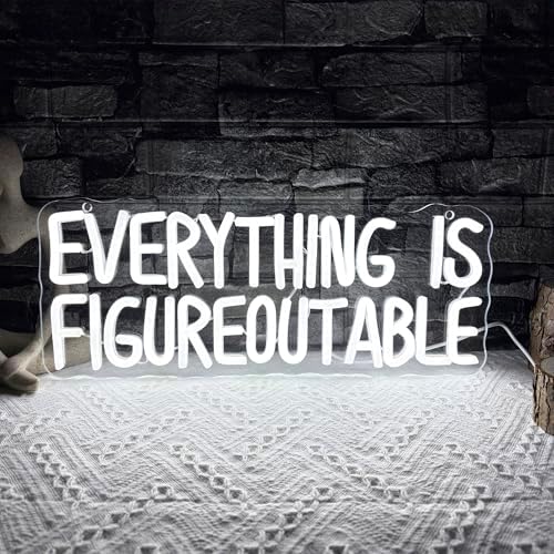 Mutank Everything is Figureoutable Neon Sign, USB Powered Dimmable LED Motivational Neon Light, for Inspirational Office Decor Workspace School Room Desk Wall Decor, Gift For Entrepreneur(15.7*6.2 in) by Unknown
