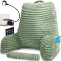 Homie Reading Pillow with Reading Light and Wrist Support, Has Arm Rests, and Back Support for Bed Rest, Lounging, Reading, Working on Laptop, Watching TV (Green) by Homie