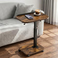 C Table End Table Adjustable Height, Rolling TV Tray Table for Small Spaces 180° Flip-Over Panel & 360° Swivel Casters,C Shaped Side Tables for Couch/Living Room/Bedroom/Bed/Sofa/Chair/Snack, Walnut by Lubeau