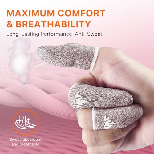 JWH Ultra-Thin Silver Fiber Gaming Finger Sleeves,Pink Thumb Sleeves Gaming Cots,10 Pack Gaming Finger Gloves for PUBG,with Storage Box,High Sensitivity,Anti-Slip,Fundas para Dedos Gamer - Image 6
