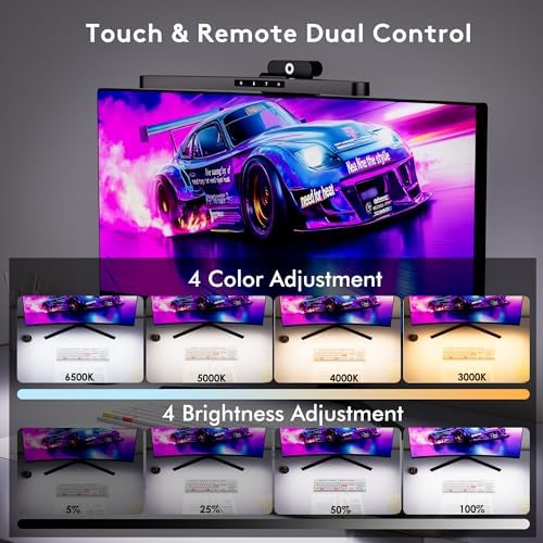 Quntis 17.7'' Curved Monitor Light Bar RGB Backlight with Music Sync, Black - Image 6
