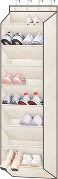 SLEEPING LAMB Over The Door Shoe Organizer for Closet with Large Deep Pockets, Narrow Shoe Rack for Door Hanging Boots Storage, Beige by SLEEPINGLAMB