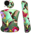 Ergonomic Mouse Pad with Wrist Support Gel & Memory Foam, Floral Hummingbird Flower Pattern, Non-Slip PU Base for Office, Gaming, Computer, Laptop, Home by Dikoer