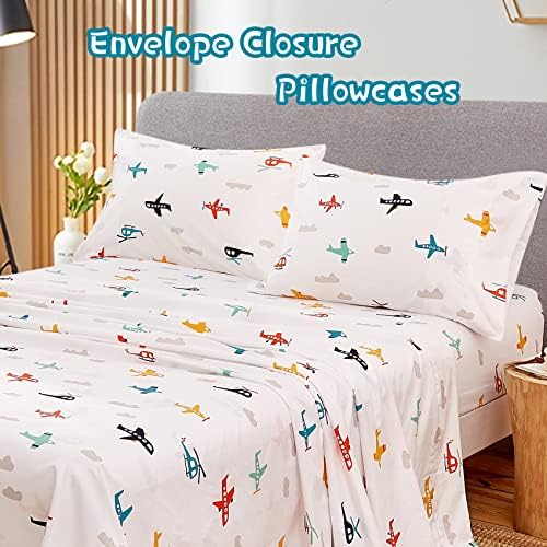 JSD 4 Piece Airplane Kids Sheet Set Full Size - Image 3