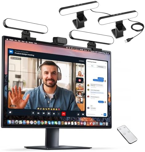yAyusi Dual-lamp Video Conference Lighting, LED Streaming Light with Remote and Touch Control, Zoom Lighting for Computer,Webcam Laptop Monitor Ring Light for Video Calls/Zoom Meetings/Video Recording by yAyusiPortableSelfieStand
