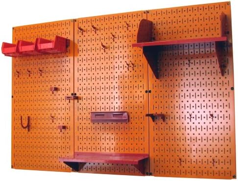 Wall Control Pegboard Organizer 4 ft. Metal Pegboard Standard Tool Storage Kit with Orange Toolboard and Red Accessories - Image 2