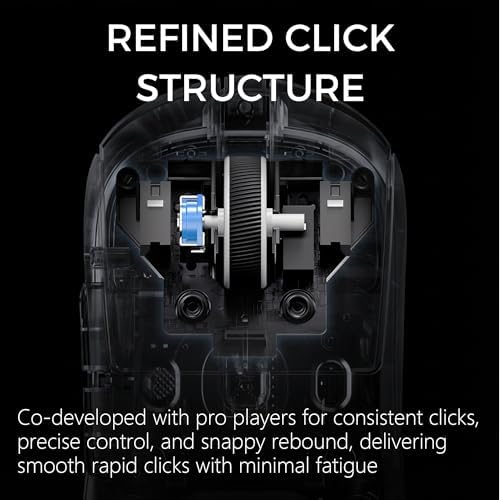 MCHOSE A7 V2 Pro Wireless Gaming Mouse, Tri-Mode Connection, 59 Grams, PAW3395 26K DPI Sensor, Wired 8K/Wireless 1K Polling - White - Image 5