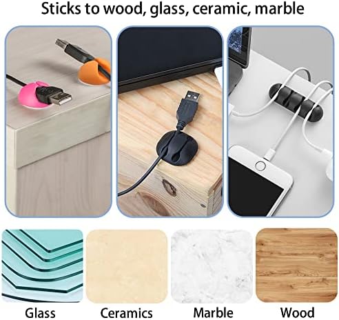 Shintop 6pcs Self-Adhesive Cable Clips for Computer, Electrical, Charging - Image 6