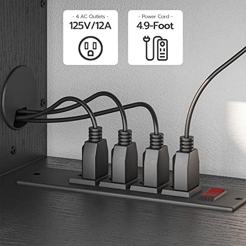 HOOBRO 55" Floating TV Stand with Power Outlet, Modern Wall Mounted Media Console Shelf Cabinet for Under TV Storage, Entertainment Center, Living Room, Bedroom, Rustic Brown and Black BF11DS01 - Image 6