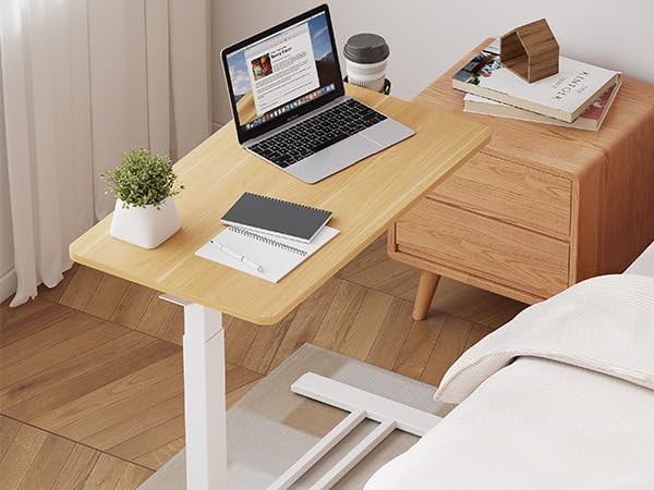 32''Large Medical Overbed Bedside Table with Wheels,Rolling Table - Image 7
