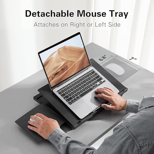 HUANUO Adjustable Lap Desk with 6 Angles – Up to 15.6" Laptop, Black - Image 2