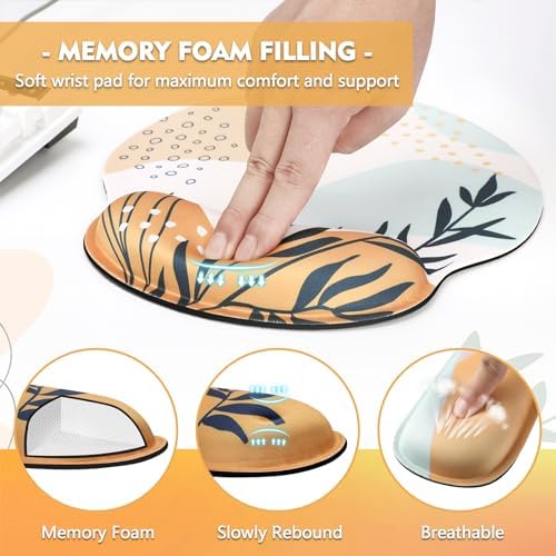 Mouse Pad and Keyboard Wrist Rest - Colorful Wrist Rest for Computer, Ergonomic Mouse Pad & Keyboard Pad, Memory Foam Wrist Support for Comfy Typing - Image 3