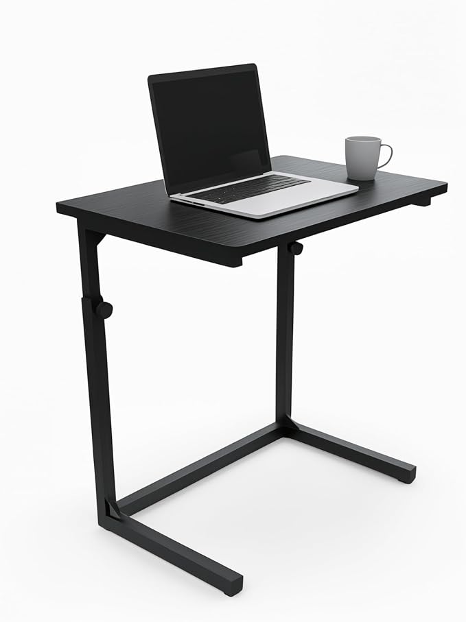 Height Adjustable C-Shaped Sofa Side Table, Laptop Table for Couch & Bed, Black - Image 9