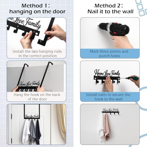 Reallnaive Home Love Family Over The Door Hooks Bathroom Decor - Image 3