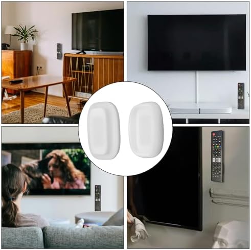 Penitue 4pcs Magnetic Remote Control Holder, Wall Mount Stronger Magnetic Silicone TV Remote Holder No-Drill Self-Adhesive Storage Caddy Rack for Home Bedroom (White) - Image 7