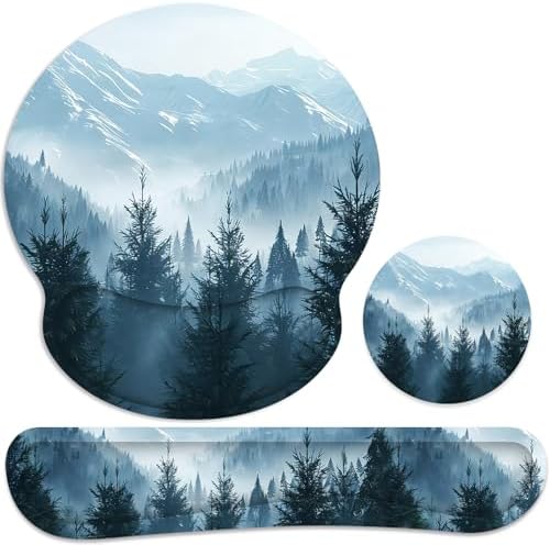 Ergonomic Mouse Pad with Wrist Rest and Keyboard Wrist Rest, Mousepad by GJGOO