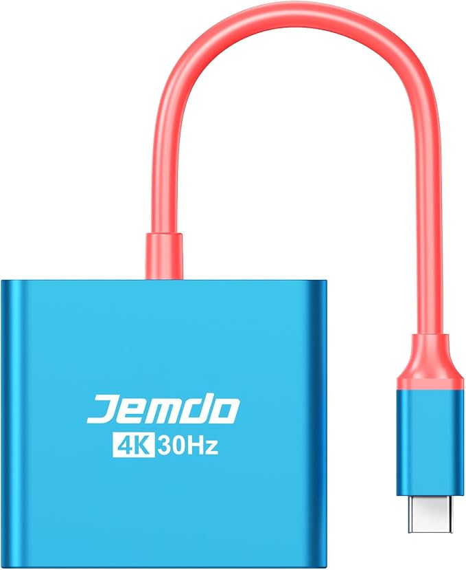 JEMDO Portable Dock Adapter for Switch, Travel Docking Station for TV with 4K HD HDMI Output & PD Fast Charging & USB 3.0 Compatible with Switch/OLED, Steam Deck, MacBook Pro/Air, ROG Ally by Jemdo