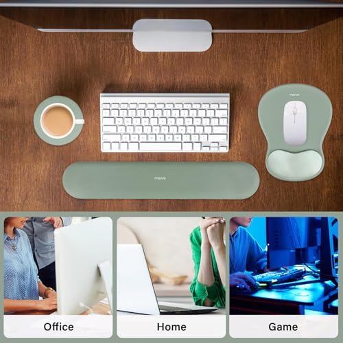 MOSISO Wrist Rest Support for Mouse Pad&Keyboard Set, Green - Image 6