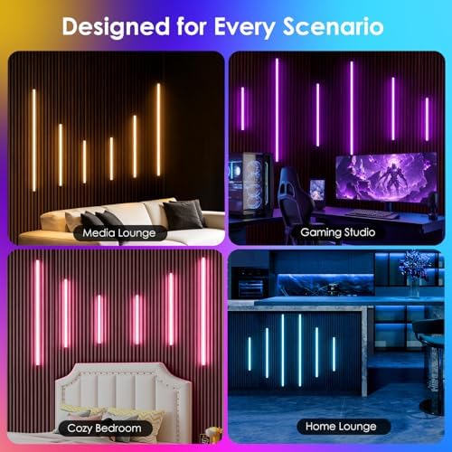 Smart RGB Slat Wall Lights 6PCS WiFi Wall Panel Lights with Alexa - Image 7