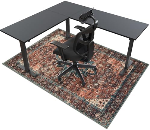 Anidaroel 46"x72" Large Chair Mat for Hardwood Floor/Tile Floor, Desk Chair Mat for Hard Floors, Under Desk Rug Protector for Rolling Chair, Low Pile Carpet Floor Mat for Home Office by Anidaroel
