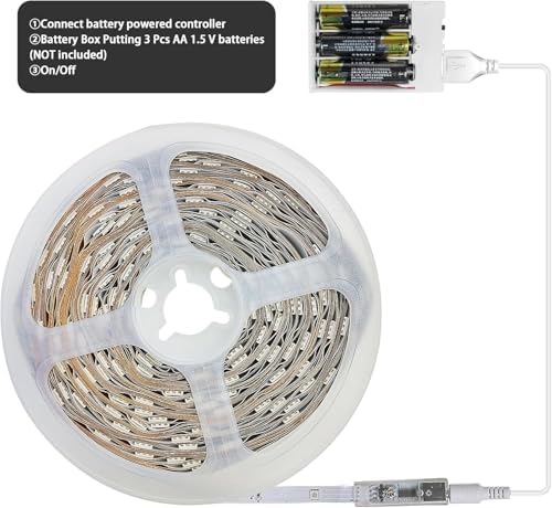 RUISHINE Battery Powered LED Strip Lights 25ft, Battery Operated LED Light Strip Color Changing Music Sync App Remote Control RGB USB Led Lights for TV, Room, Rope Lights - Image 2