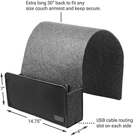 VRGE - Couch Bedside Gaming Organizer Caddy Storage Hanging Felt Mount for Game Controllers/Headphones/Meta Oculus Quest 3/2 VR w/Side Remote Control Holder - Image 6