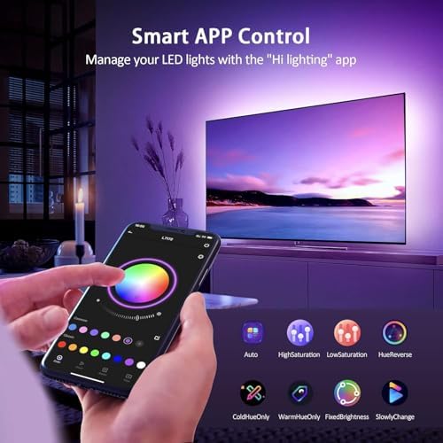 Nexillumi HDMI LED Lights for TV, 32.8ft TV LED Backlight for 70-100 Inch, RGB LED Strip Lights Behind TV, APP Remote Control Music Sync TV Led Lights for Bedroom - Image 4