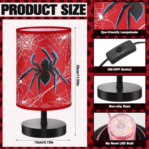 Glooglitter Spider Table Lamp for Bedroom Decor Spider Bedroom Bedside Lamp - Image 2