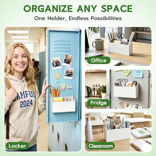 MR.MATE Magnetic Pen Holder,White Magnetic Marker Cup for Fridge Whiteboard - Image 4